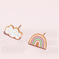 Rainbow + Cloud Enamel Charm Stud Earrings Earrings mure + grand 