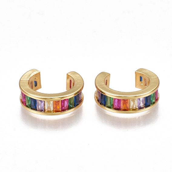 Rainbow Shine Sterling Silver Ear Cuff Earrings mure + grand 