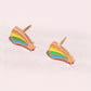 Rainbow Shooting Star Enamel Charm Stud Earrings Earrings mure + grand Gold 