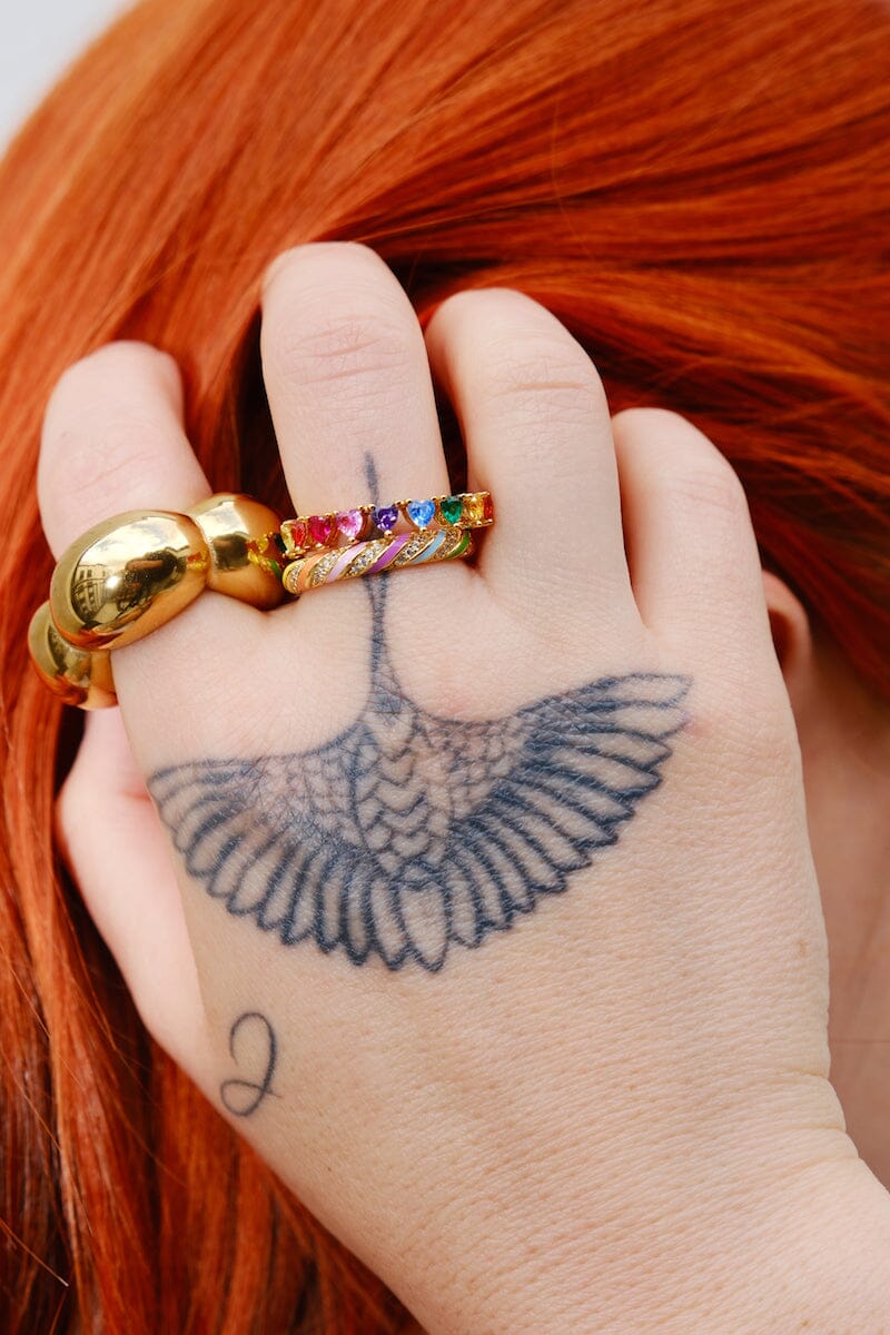 Rainbow Swirl Sterling Silver RingMure + Grand