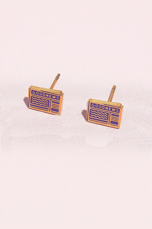 Read All About It Enamel Charm Stud Earrings Earrings mure + grand 