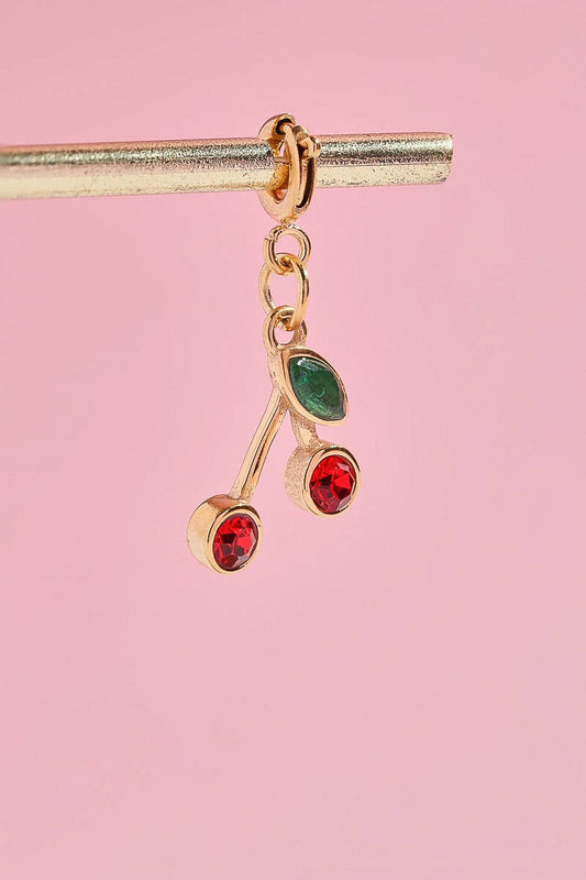 Red Cherry Charm With Spring Clip Charm with Spring Clip Mure + Grand 