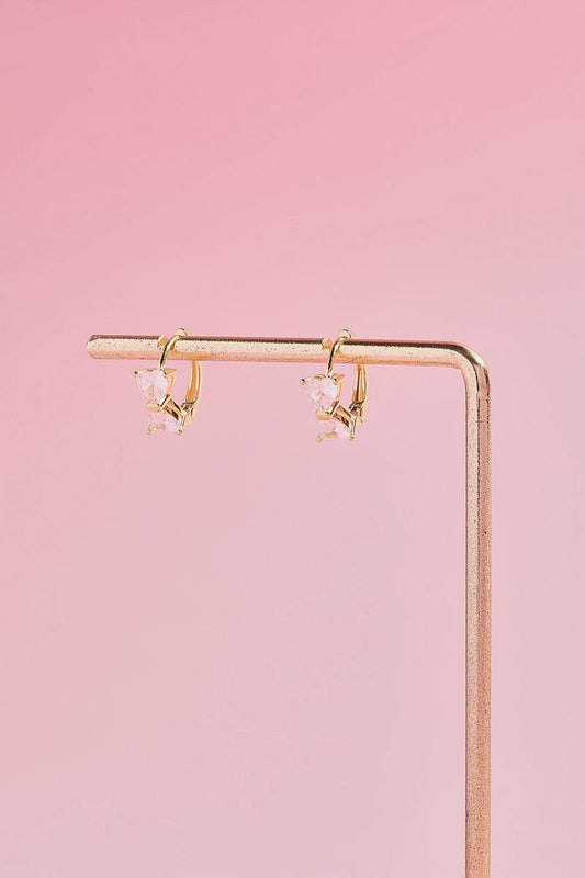 Reflected Heart Sterling Silver Huggies Earrings mure + grand Gold 