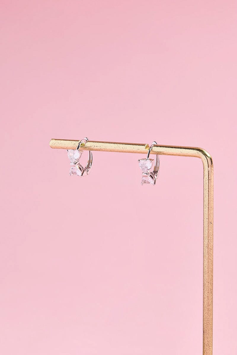 Reflected Heart Sterling Silver Huggies Earrings mure + grand Silver 