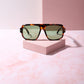 Resort Mode Oversized Frame Sunnies Sunglasses mure + grand Tortoise/Green 