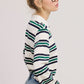 Rida Boxy Fit Striped Knit Polo Sweatshirt Clothing mimosa 