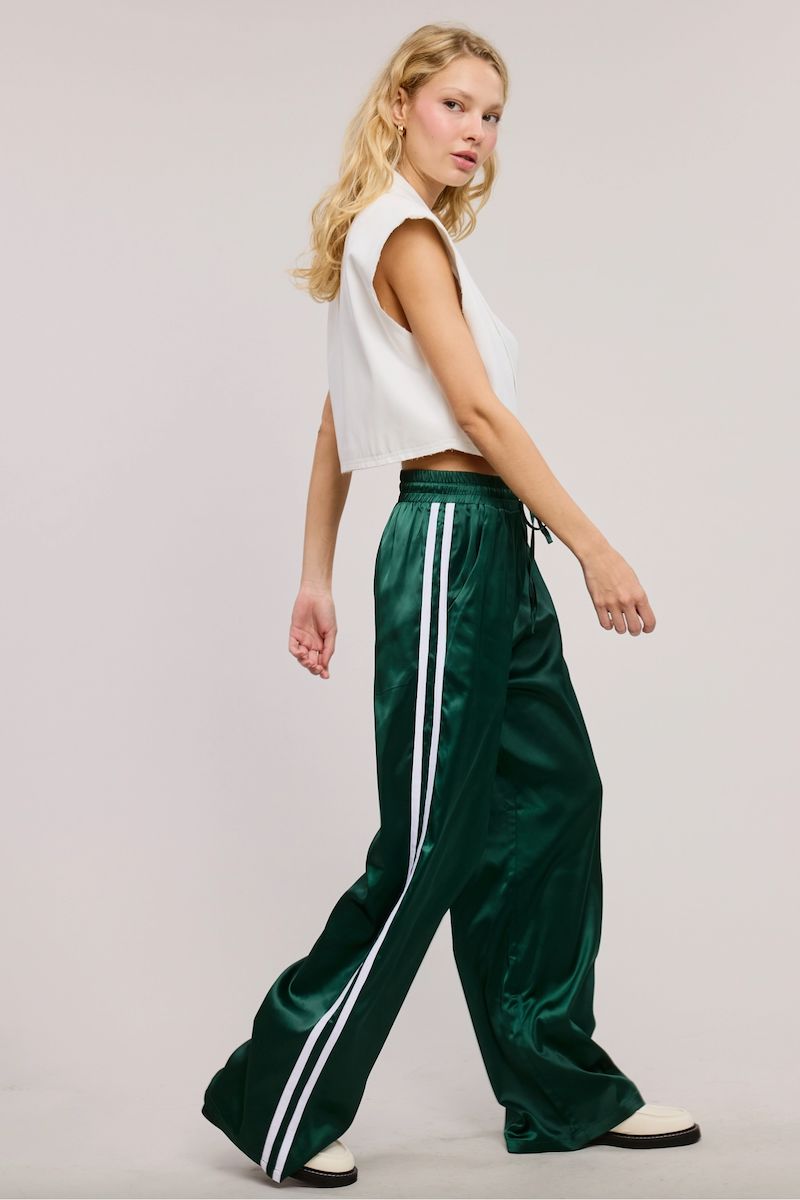 Sadaf Satin Track Striped Pants Clothing Hyfve 