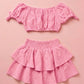 Sadie Tiered Skort Set Clothing Mure + Grand M&G Pink XS 