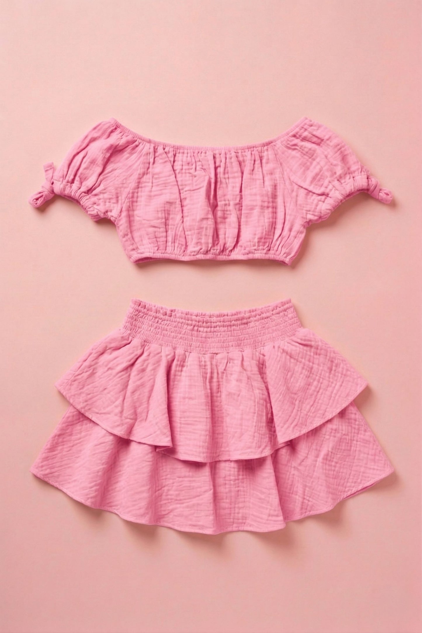 Sadie Tiered Skort Set Clothing Mure + Grand M&G Pink XS 