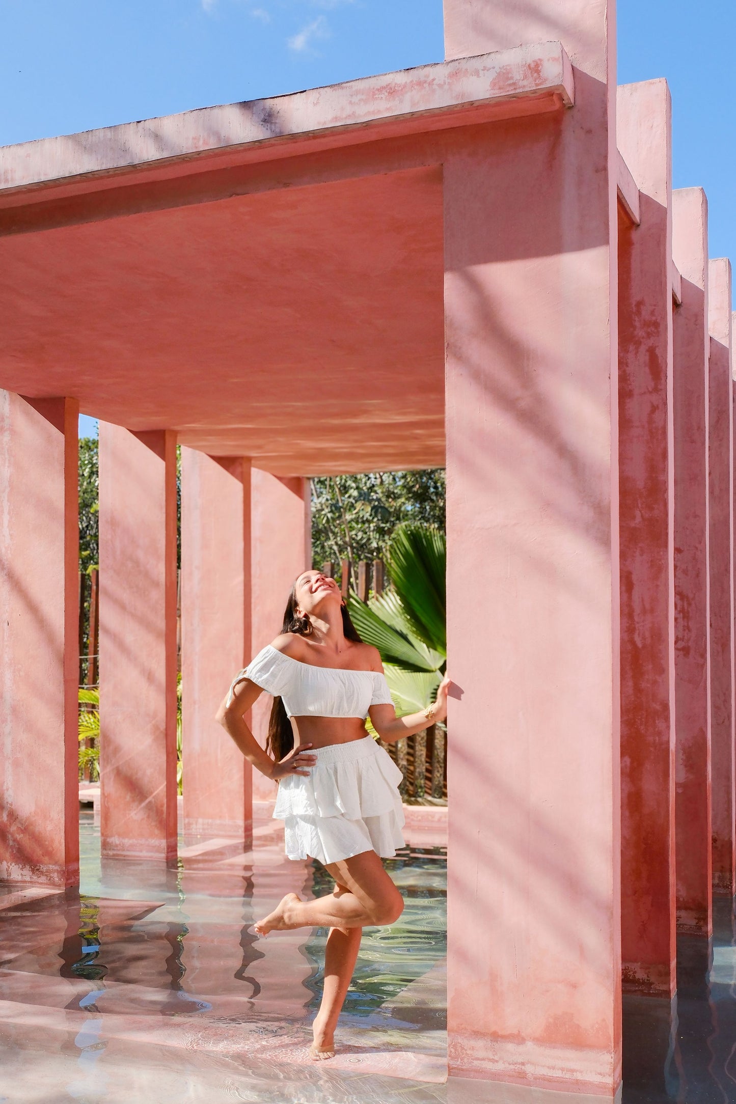 Sadie Tiered Skort Set Clothing Mure + Grand White XS 