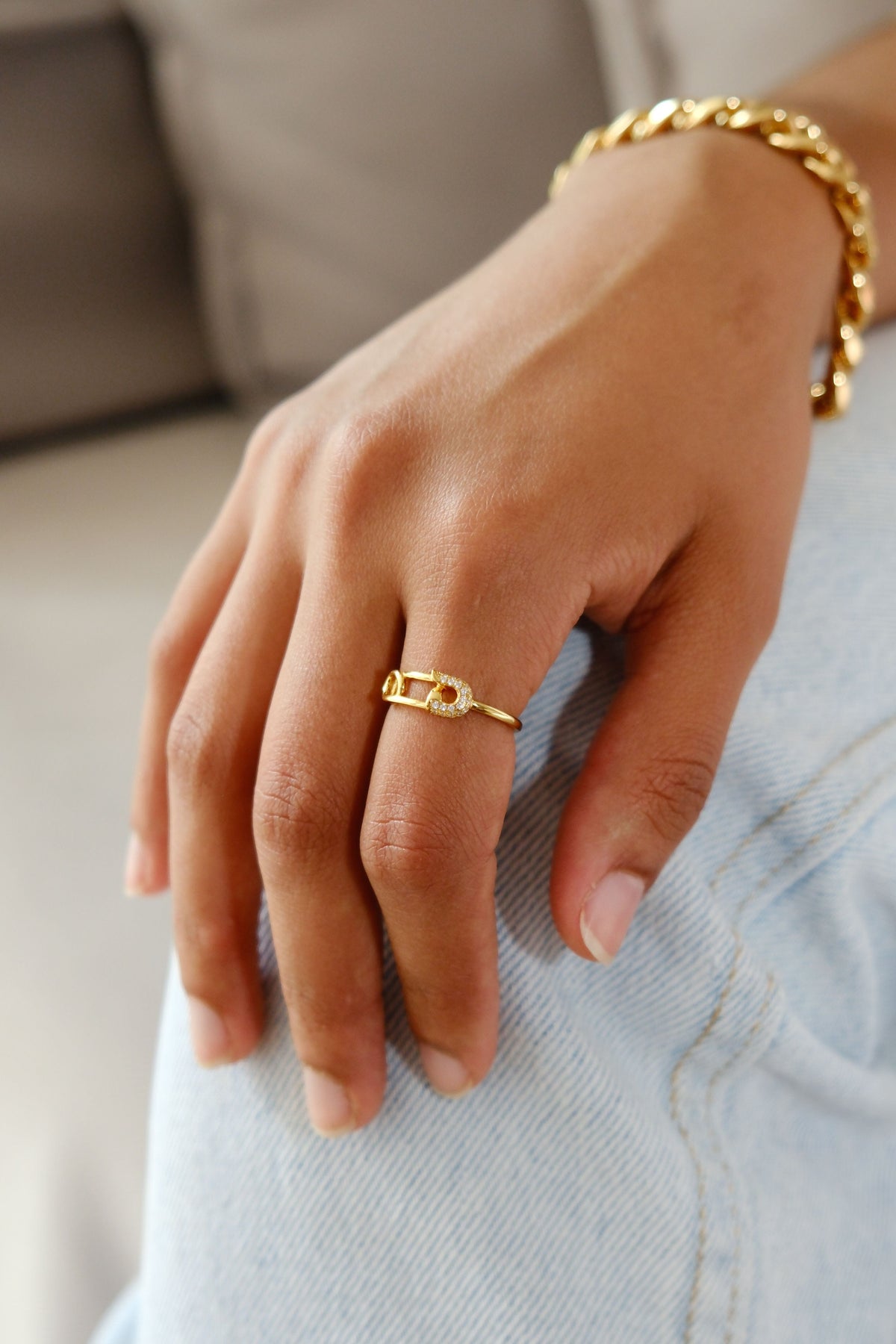 Safety Pin Sterling Silver RingMure + Grand