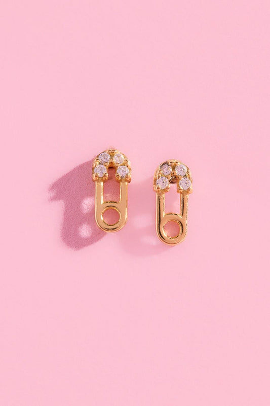 Safety Pin Sterling Silver Stud Earrings Earrings mure + grand 