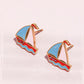 Sail Away Enamel Charm Stud Earrings Earrings mure + grand Gold 