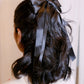 Satin Bow Hair Clip Hair Accessory mure + grand Black 