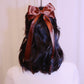 Satin Bow Hair Clip Hair Accessory mure + grand Dark-Brown 