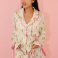 Satin Christmas Tree and Bow Prints Pajama Set Pajamas Peach Love 