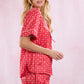 Satin Rose Prints Pajama Set Pajamas Peach Love 