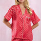 Satin Rose Prints Pajama Set Pajamas Peach Love 