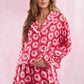 Satin Strawberry Love Prints Pajama Set Pajamas Peach Love 