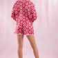 Satin Strawberry Love Prints Pajama Set Pajamas Peach Love 