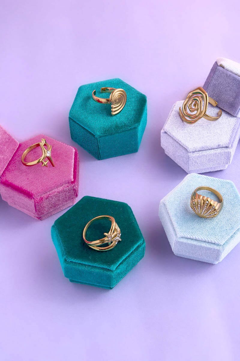 Seashell Swirl Adjustable Stacking Rings Rings mure + grand 