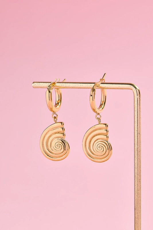 Seashell Swirl Charm Dangle Earrings Earrings mure + grand 