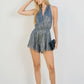 Selena Shooting Stars Halter Neck Romper Mini Dress Clothing Sky to Moon 