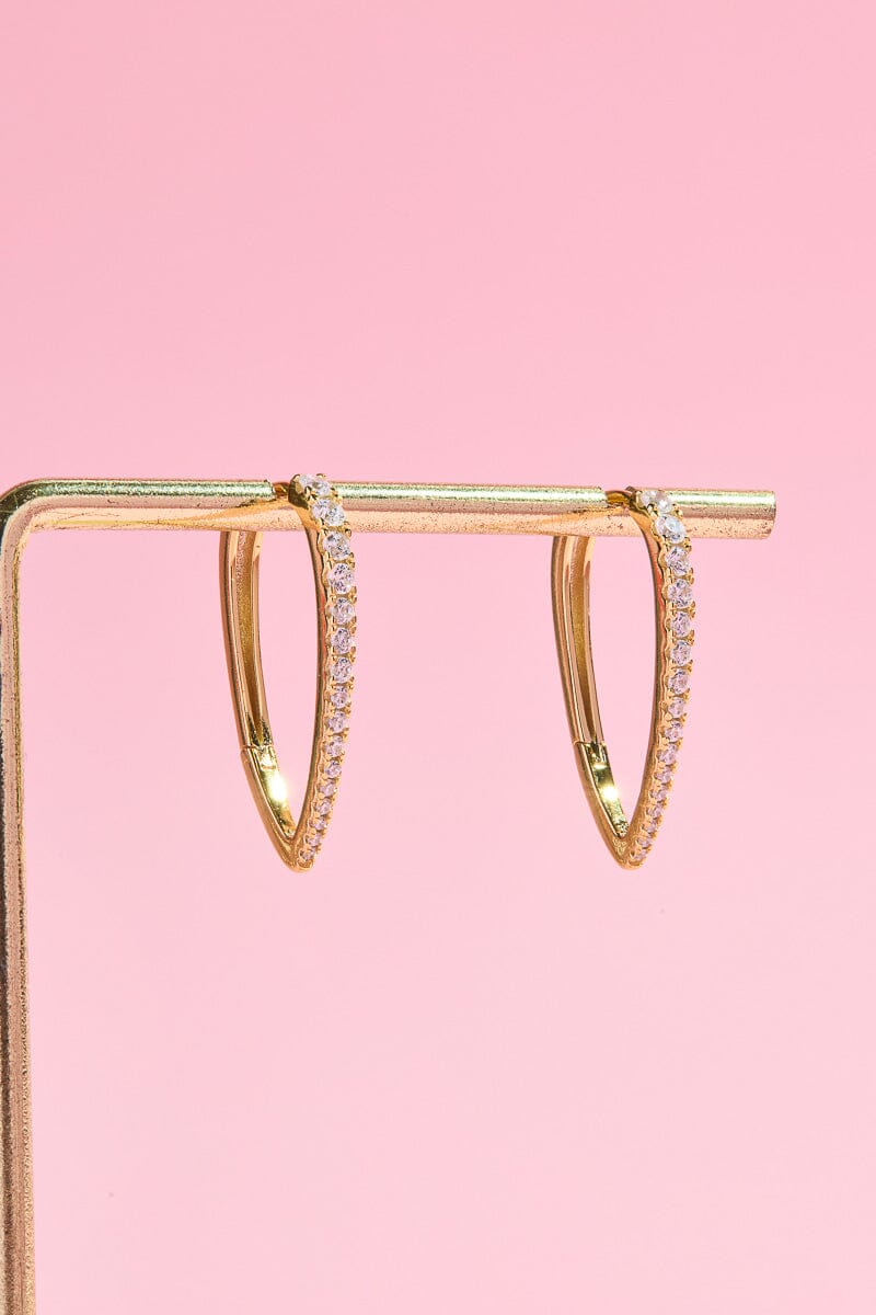 Sharp Graduated Diamond Sterling Silver Hoop Earrings Earrings mure + grand 