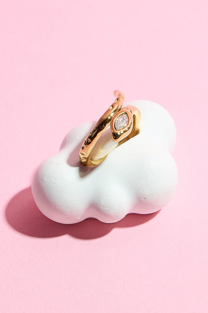 Slither Crystal Midi Ring in GoldMure + Grand