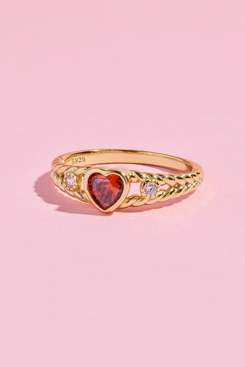 Smoky Quartz Heart Sterling Silver RingMure + Grand