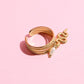 Snake Pearl Adjustable Stacking Ring Necklaces mure + grand Gold 