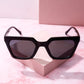 Snatched Square Frame Sunglasses Sunglasses mure + grand black 