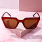 Snatched Square Frame Sunglasses Sunglasses mure + grand brown 