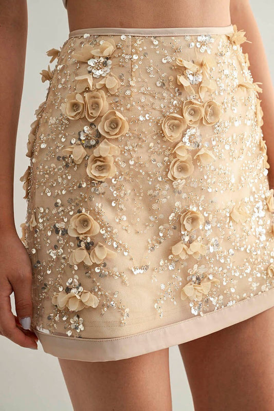 Sofia Fringe Detail Mini Skirt Clothing Luvée 