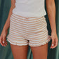 Sofia Stripe Ruffle Shorts Clothing mure + grand Sand S 