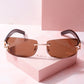 Space Cowboy Rimless Sunglasses Sunglasses mure + grand Gold/Brown 