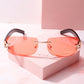 Space Cowboy Rimless Sunglasses Sunglasses mure + grand Gold/Pink 