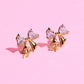 Sparkle Bow Sterling Silver Stud Earrings Earrings mure + grand Gold 