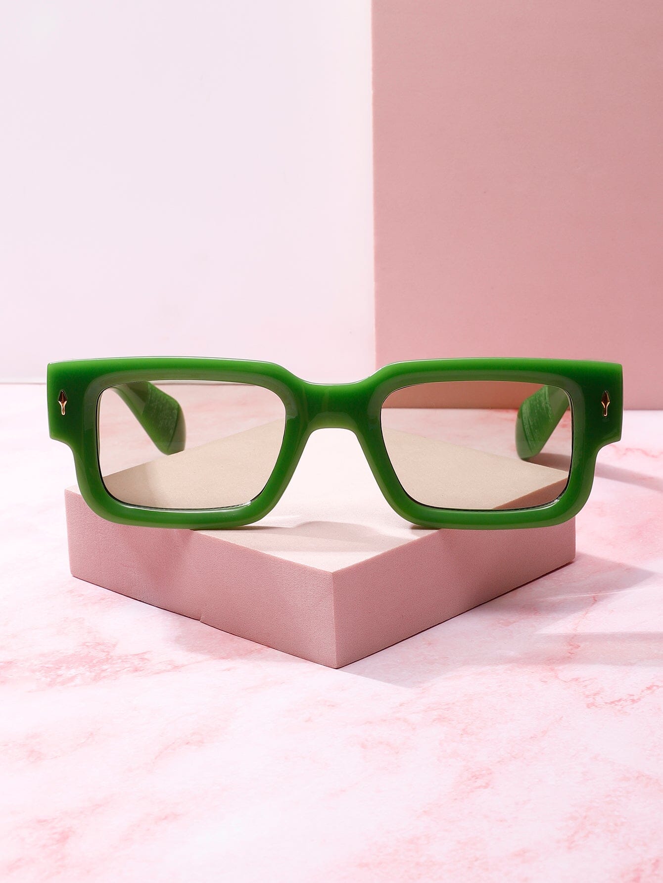 SPF Square Frame Sunglasses Sunglasses mure + grand Green 