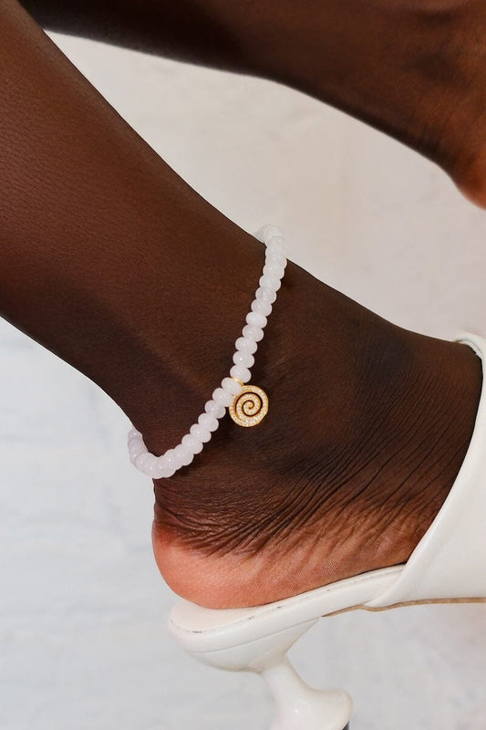 Spiral Charm Sterling Silver Anklet Anklets Mure + Grand 