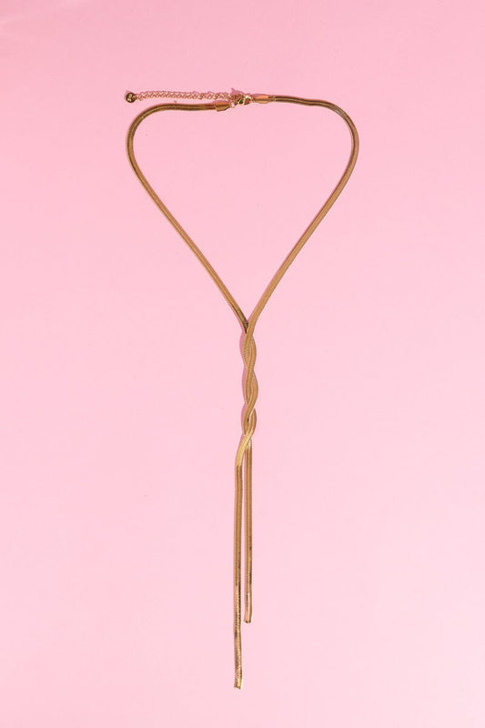 Spiral Y Shaped Necklace Necklaces mure + grand Gold 