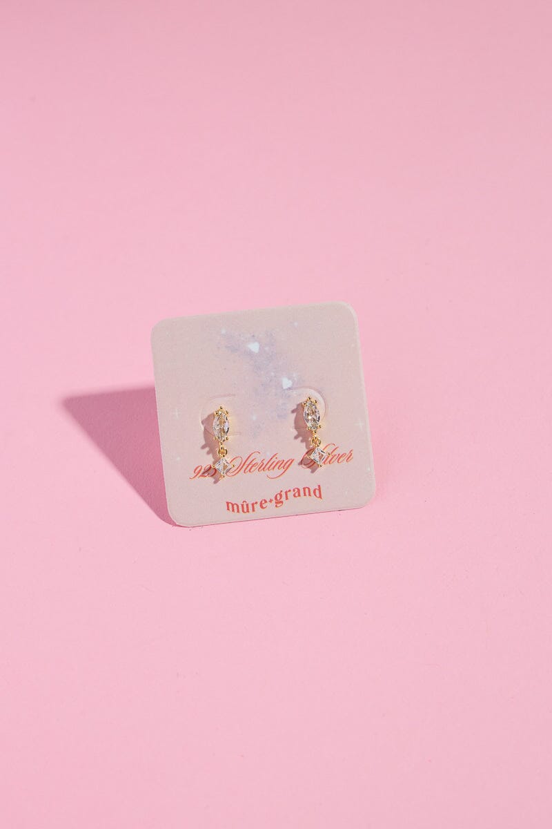 Spotlight Sterling Silver Nap Earrings Earrings mure + grand Clear 
