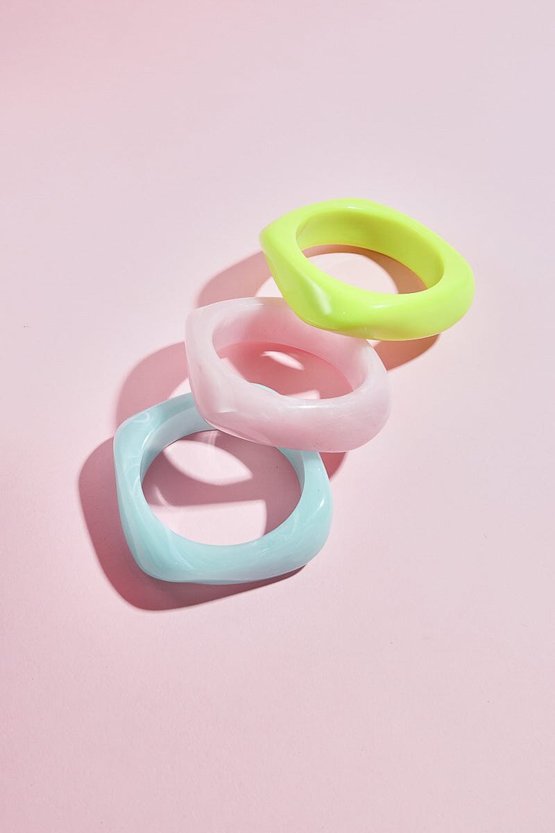 Square Acrylic Bangle Bracelet Set Bracelet Mure + Grand 