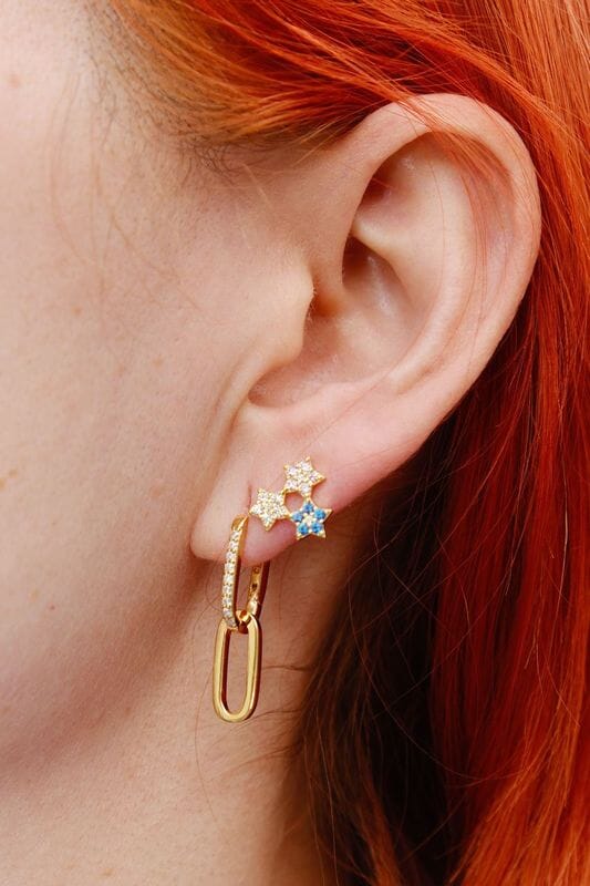 Star Crystal Cluster Sterling Silver Stud EarringsMure + Grand
