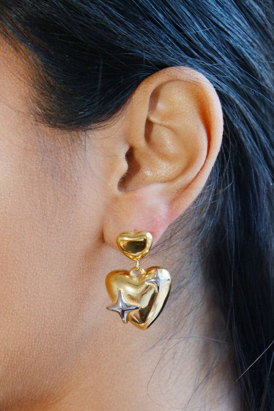 Star in Heart Statement Earring Earrings mure + grand 
