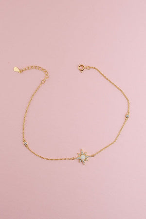 Starburst Sterling Silver Anklet