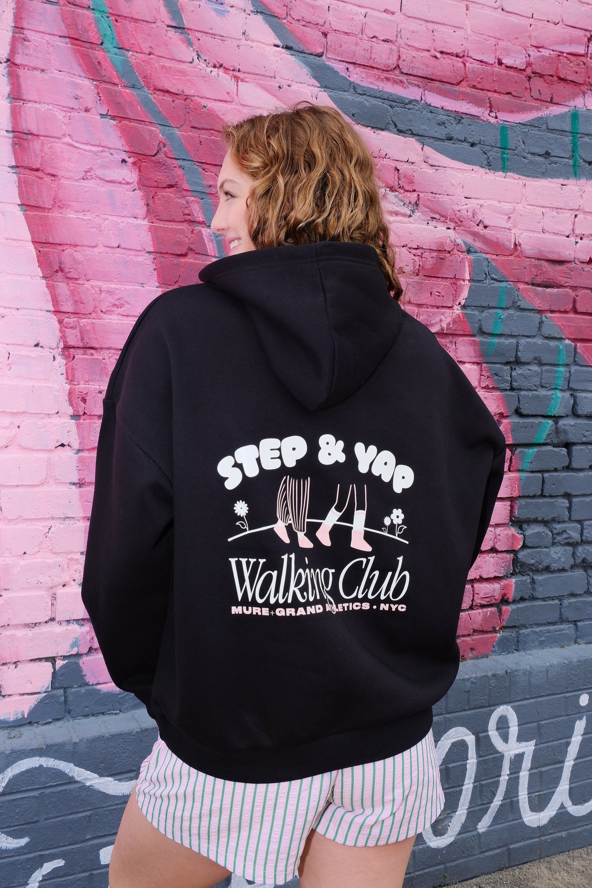 Step and Yap Walking Club Crop Hoodie sweatshirt mure + grand 