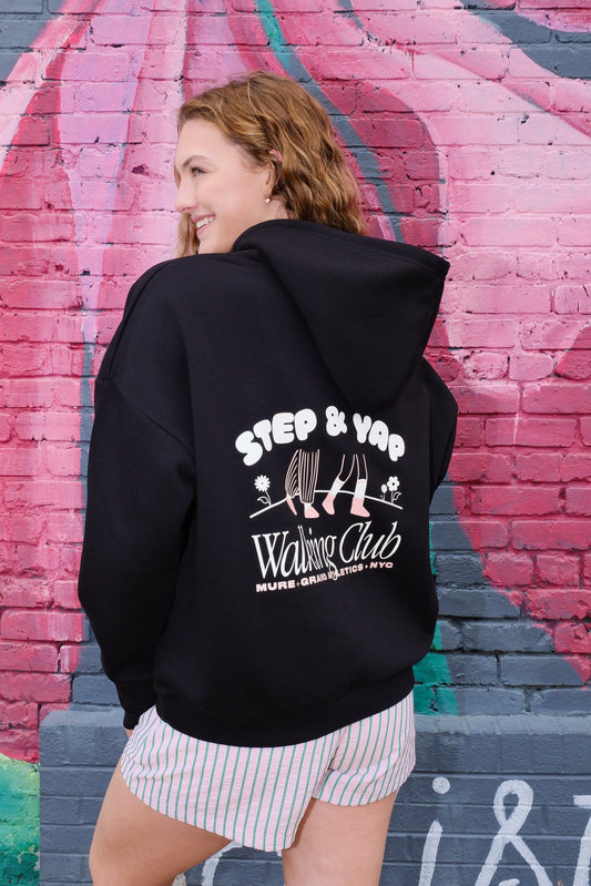 Step and Yap Walking Club Crop Hoodie sweatshirt mure + grand 