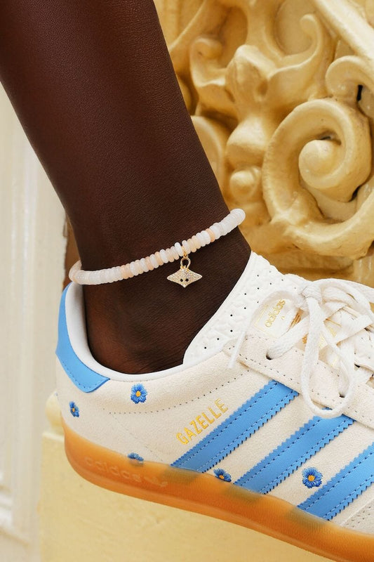 Stingray Charm Beaded Anklet Anklets Mure + Grand 
