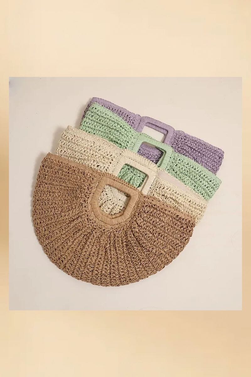 Straw Woven Vacation Beach Bag Bags Little Trendy 